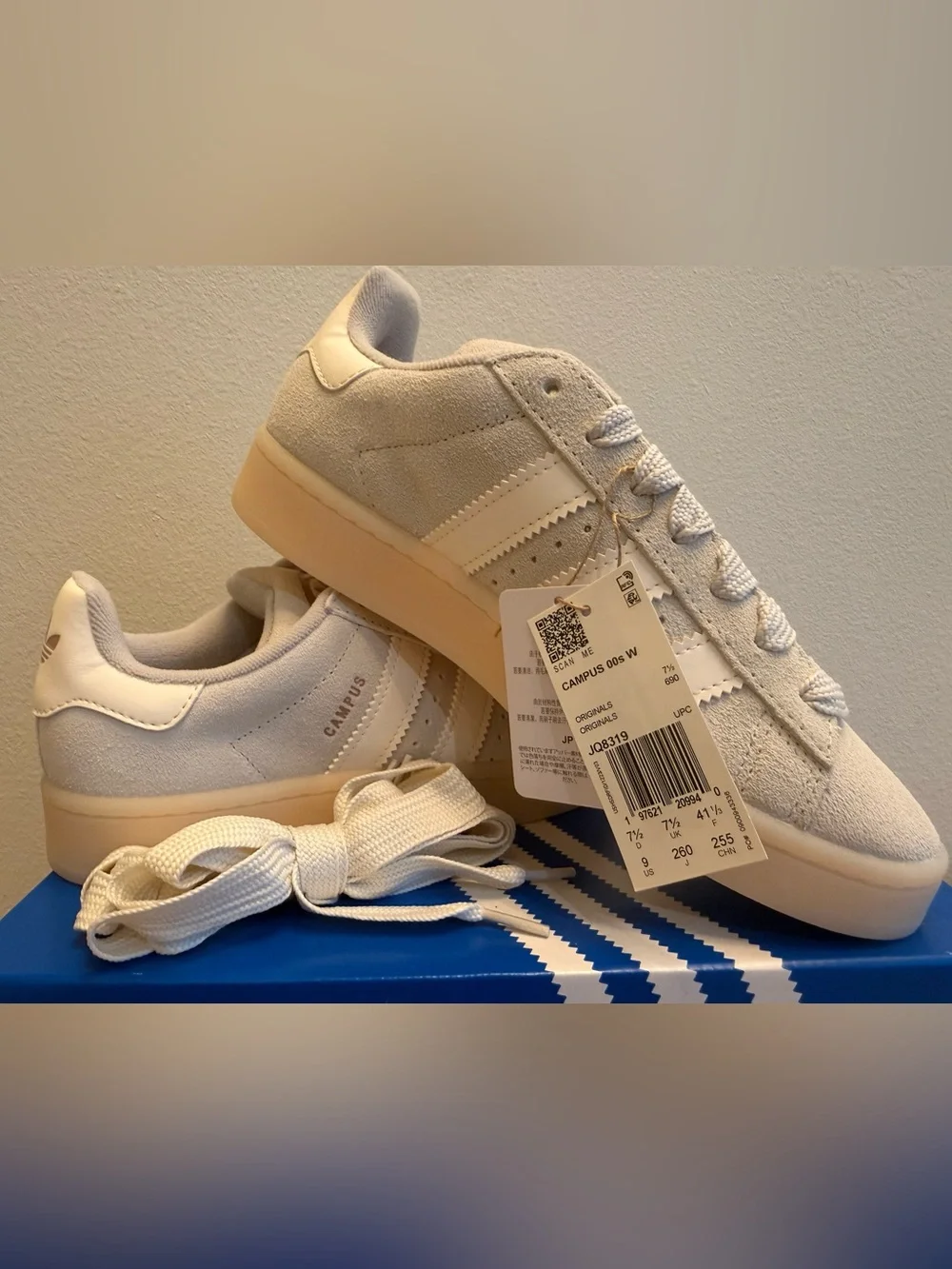 adidas Campus 00s W Cream/Off-White Suede Sneakers Size 9